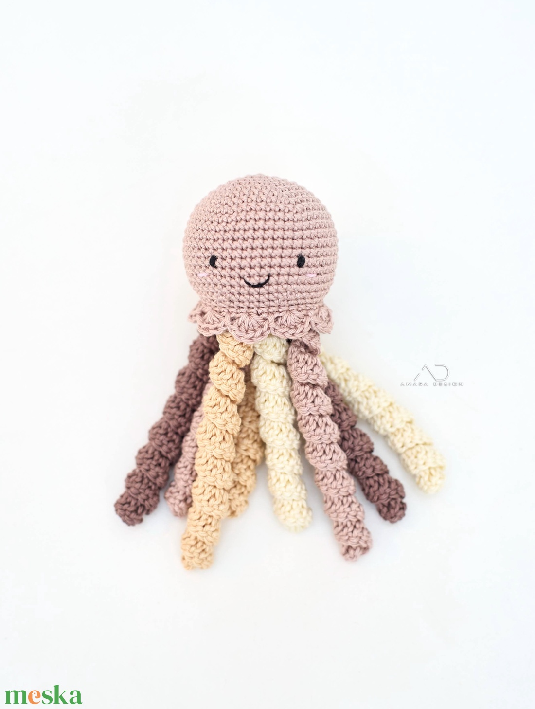 Horgolt KIS bézs polip - baba - mama - baba játékok - szundikendő, alvóka - Meska.hu