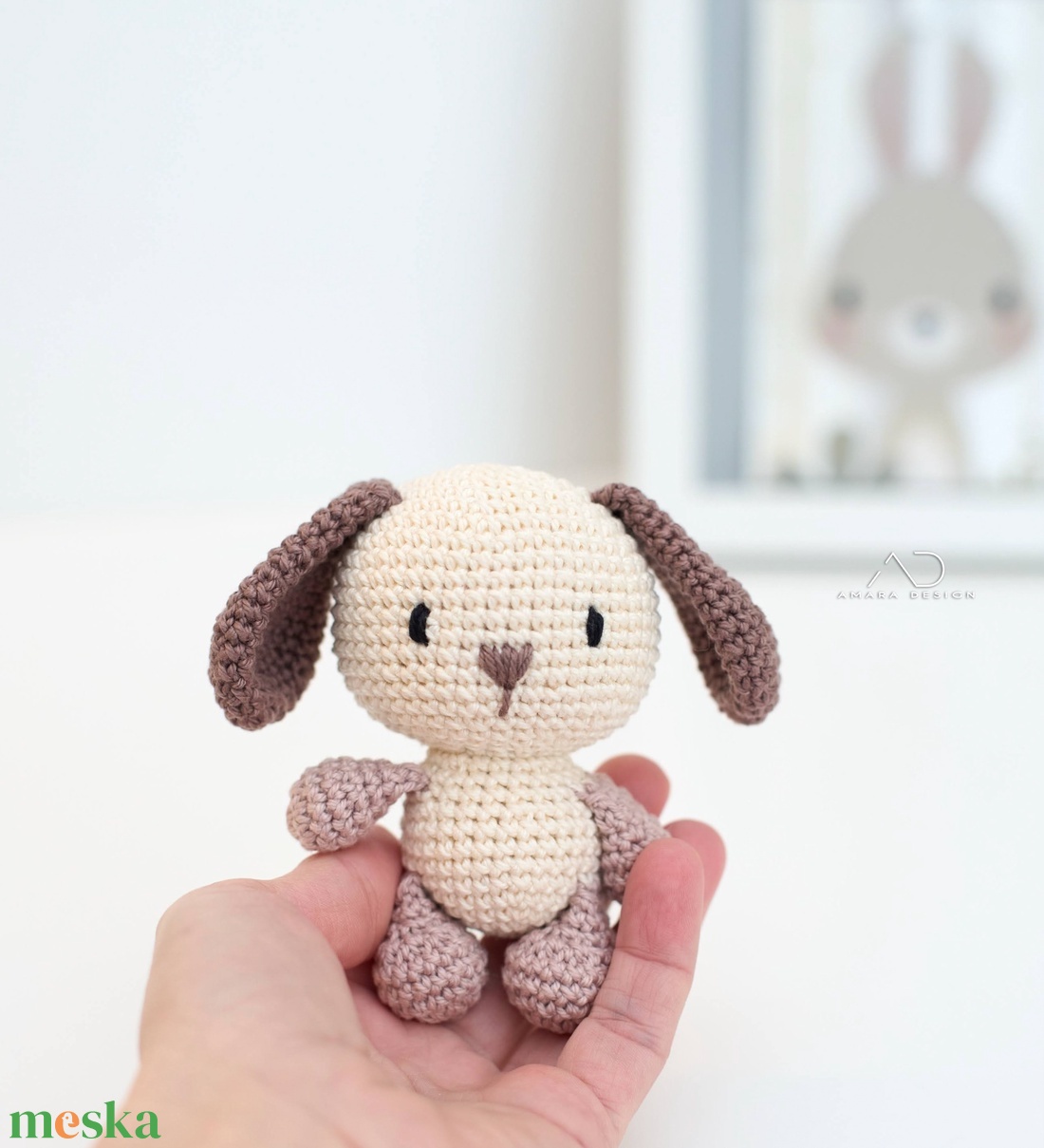 ZsebAmara - horgolt MINI kutya marokfigura lógó fülekkel - játék & sport - plüssállat & játékfigura - kutya - Meska.hu