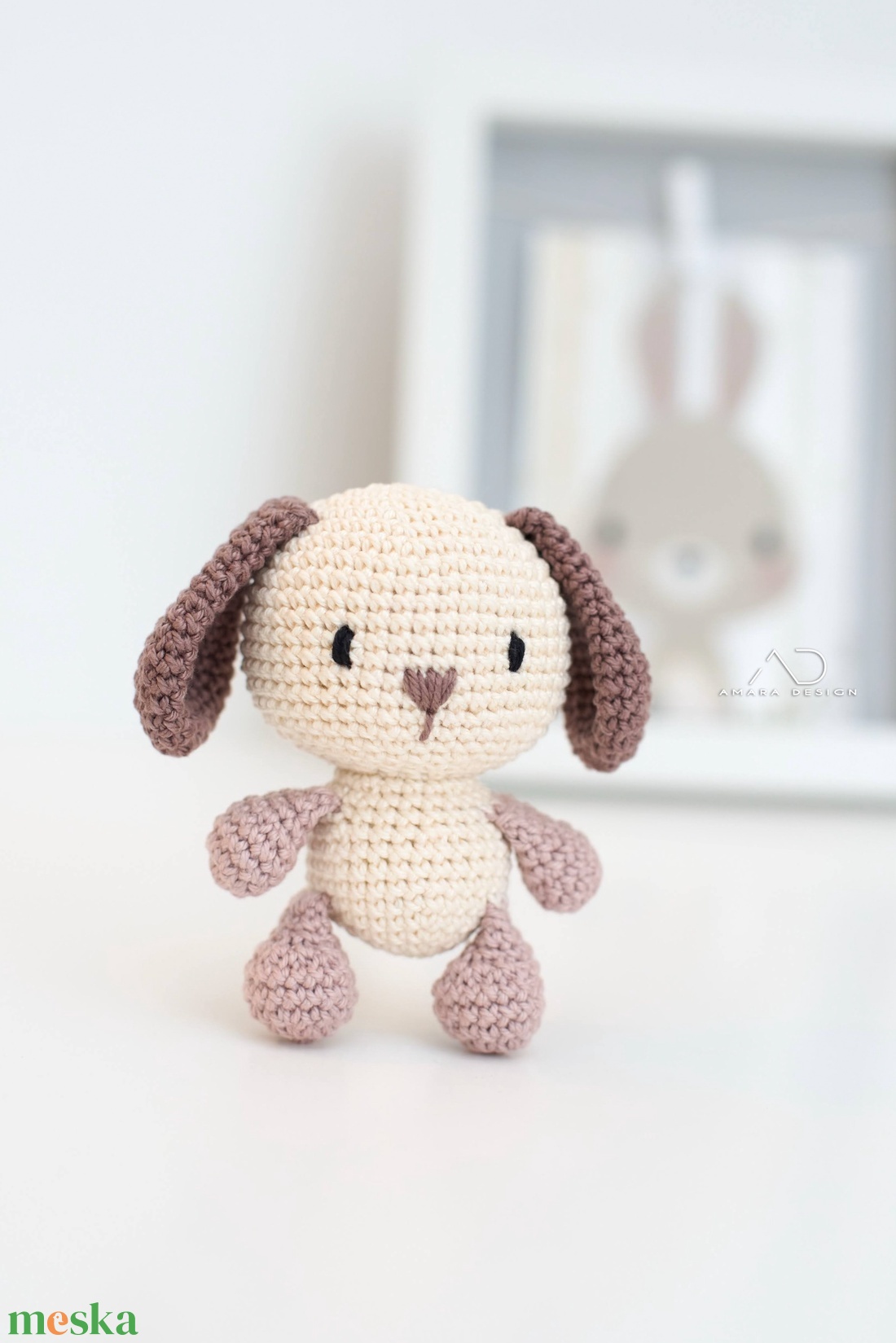 ZsebAmara - horgolt MINI kutya marokfigura lógó fülekkel - játék & sport - plüssállat & játékfigura - kutya - Meska.hu