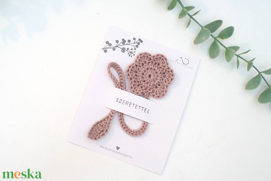 Horgolt VIRÁG könyvjelző 1 db (bármilyen színben kérhető)  - könyv & zene - könyvjelző - Meska.hu