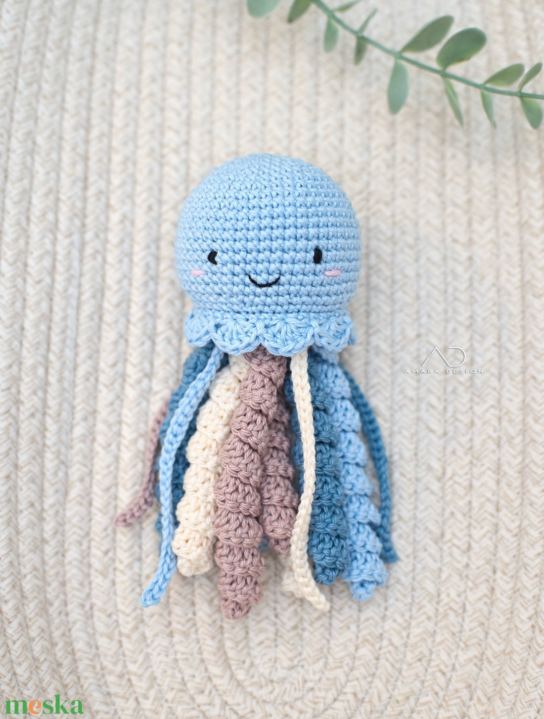 Horgolt KIS kék polip - játék & sport - plüssállat & játékfigura - polip, medúza - Meska.hu