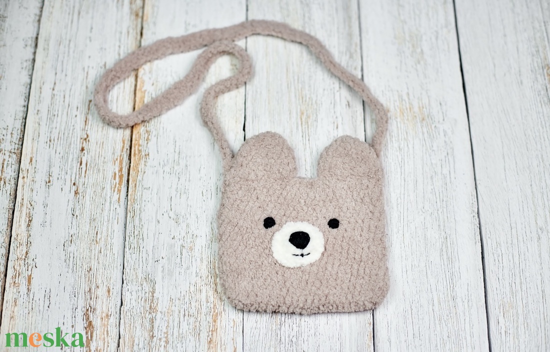 Oldaltáska gyerekeknek, horgolt macis crossbody - táska & tok - kézitáska & válltáska - válltáska - Meska.hu