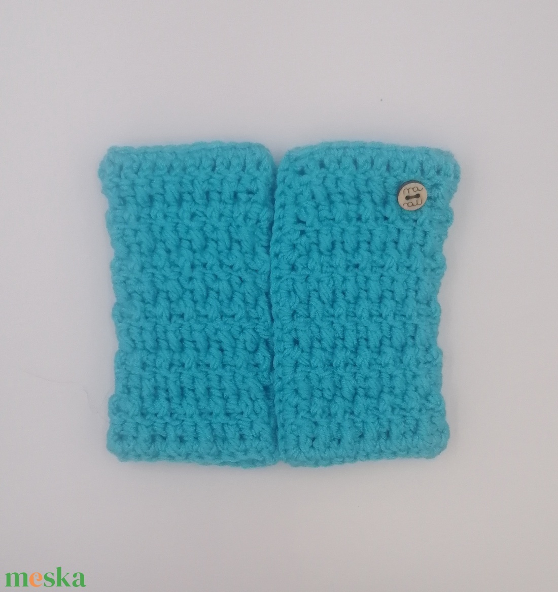 Türkiz színű kesztyű - ruha & divat - sál, sapka, kendő - kesztyű - Meska.hu