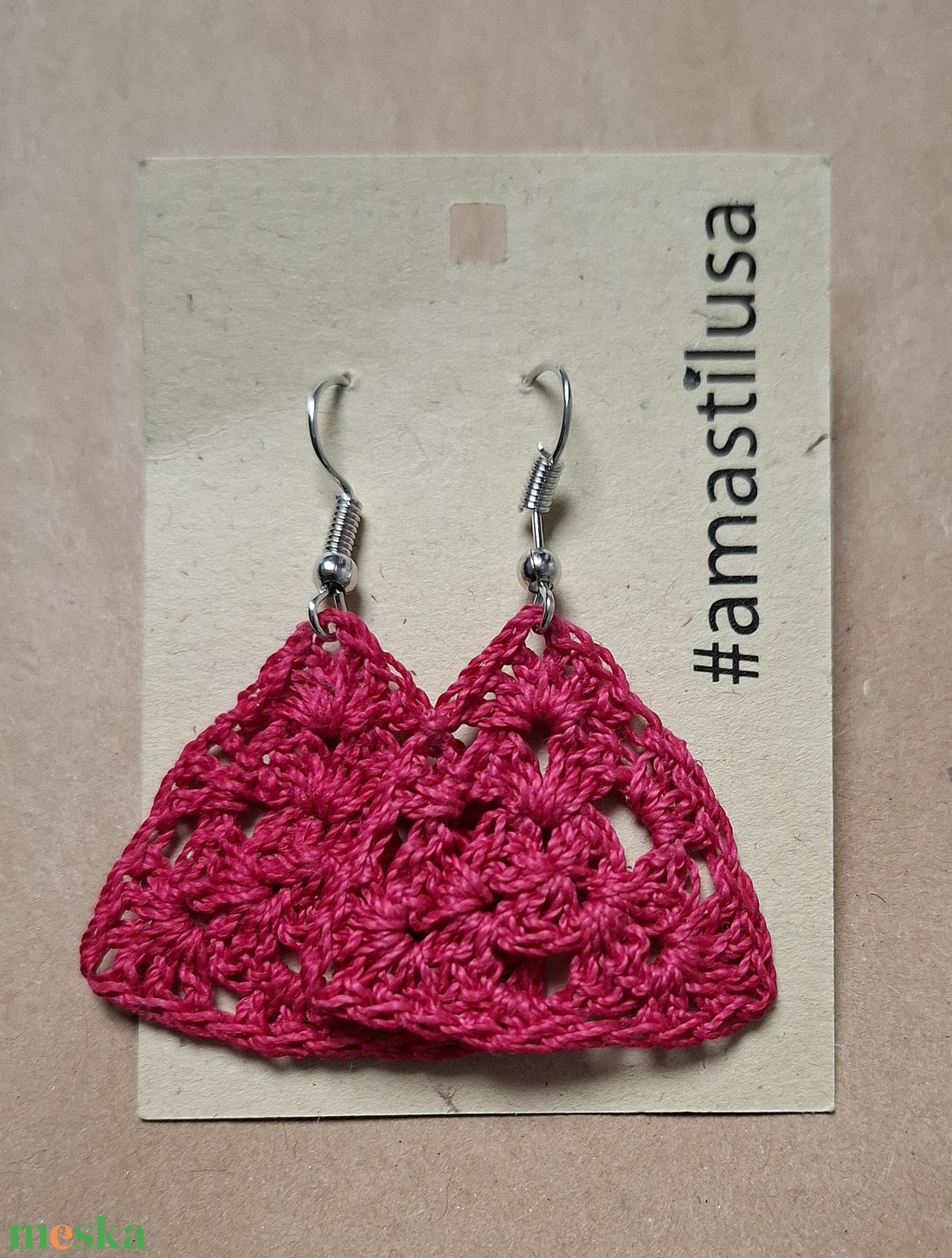 Horgolt fülbevaló - magenta - ékszer - fülbevaló - lógó fülbevaló - Meska.hu Horgolt fülbevaló - magenta - ékszer - fülbevaló - lógó fülbevaló - Meska.hu