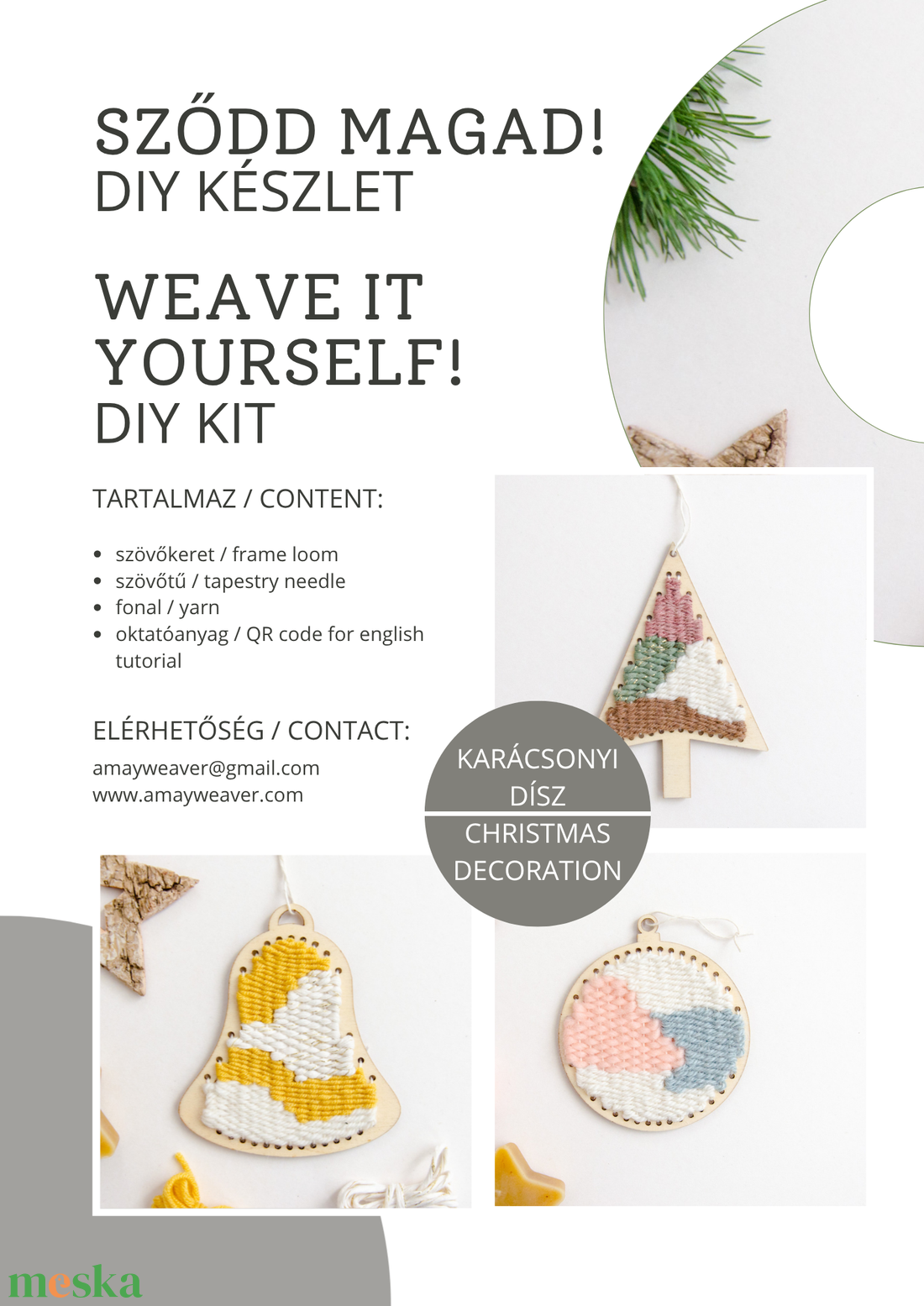 Sződd magad! DIY készlet - Karácsonyi díszek - diy (csináld magad) - egységcsomag - Meska.hu