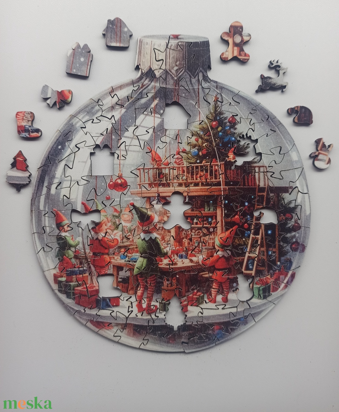 Fa karácsonyi gömb puzzle - játék & sport - puzzle - forma puzzle - Meska.hu