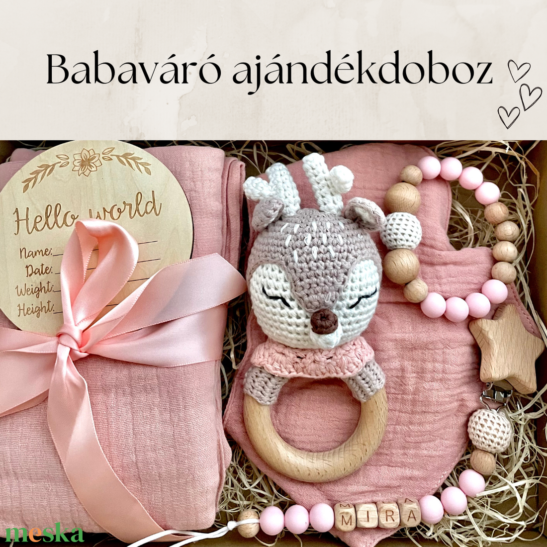 Horgolt szarvasos babaváró doboz/babaváró ajándék - játék & sport - babalátogató ajándékcsomag - Meska.hu Horgolt szarvasos babaváró doboz/babaváró ajándék - játék & sport - babalátogató ajándékcsomag - Meska.hu