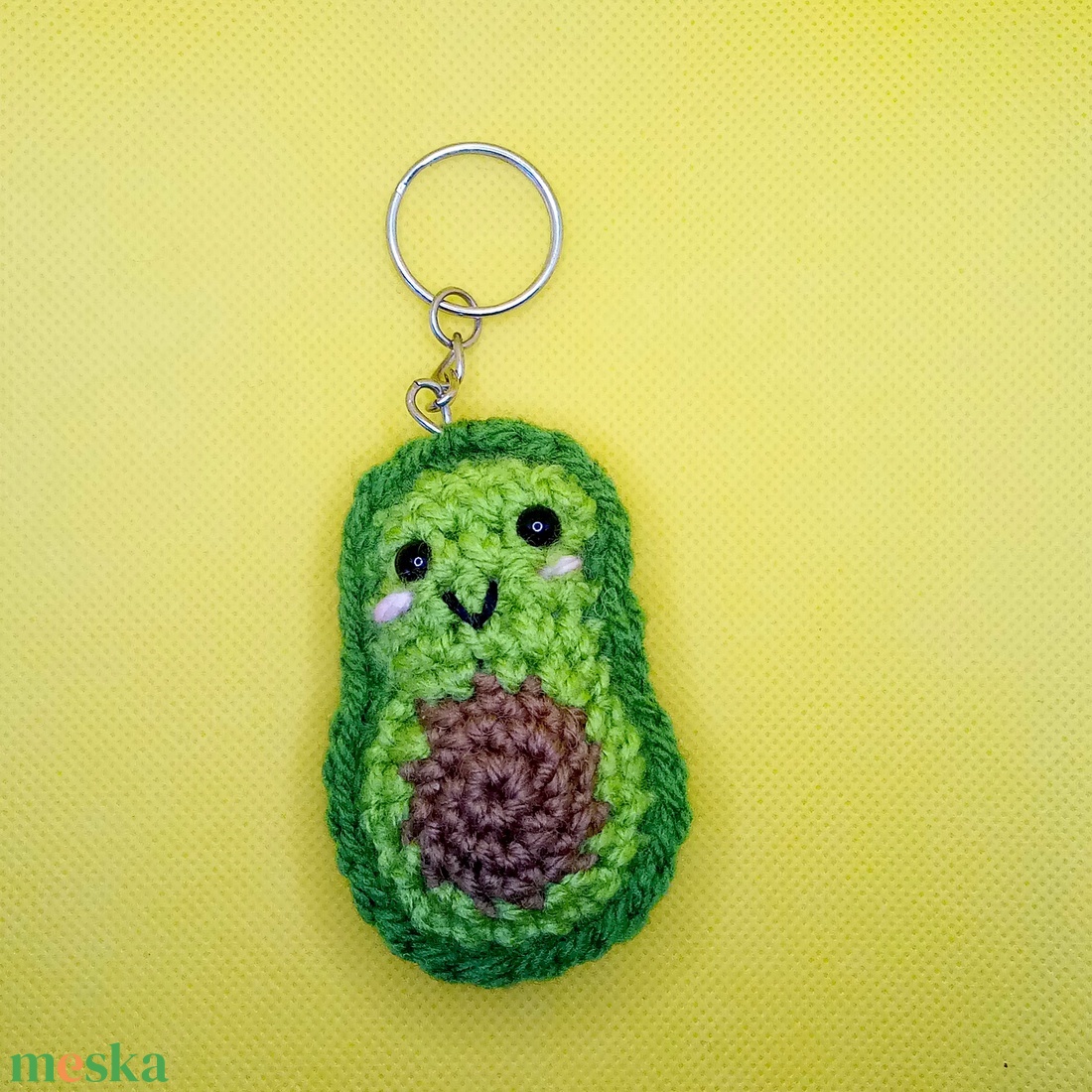 horgolt avokádó kulcstartó - táska & tok - kulcstartó & táskadísz - kulcstartó - Meska.hu