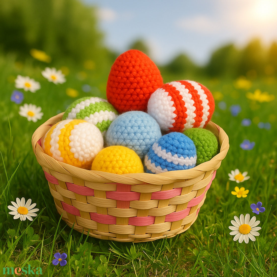 10 db horgolt színes húsvéti tojás - otthon & életmód - dekoráció - asztal és polc dekoráció - asztaldísz - Meska.hu