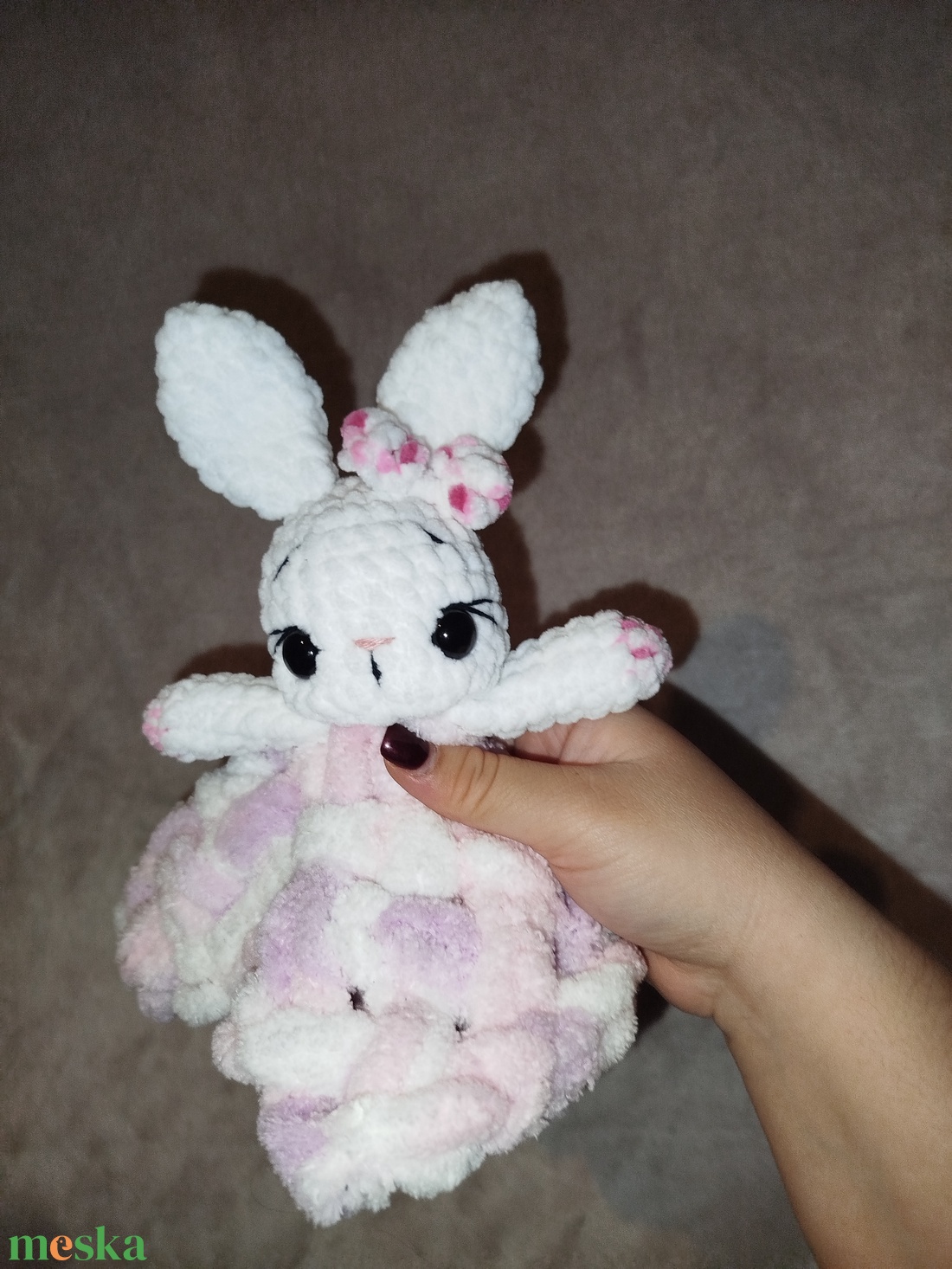 Horgolt nyuszis szundikendő - kicsi - játék & sport - Meska.hu