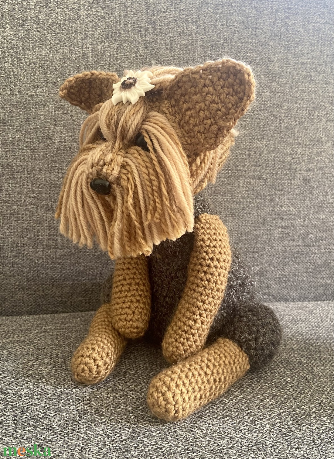 Amigurumi horgolt Yorkshire kutya 23cm - játék & sport - plüssállat & játékfigura - kutya - Meska.hu