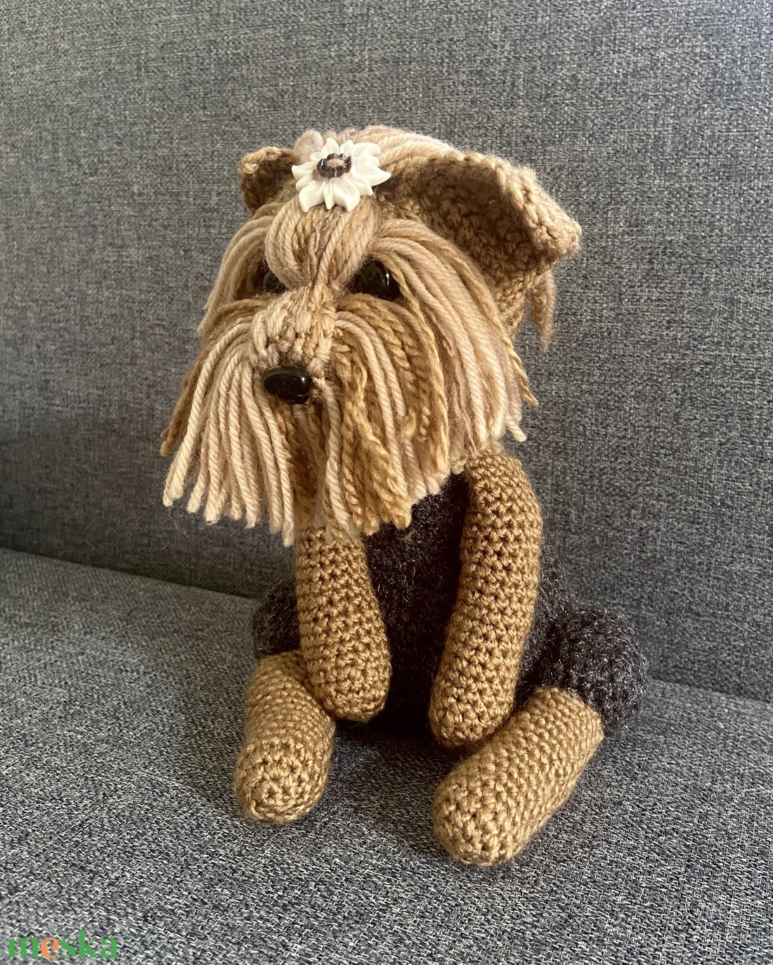 Amigurumi horgolt Yorkshire kutya 23cm - játék & sport - plüssállat & játékfigura - kutya - Meska.hu