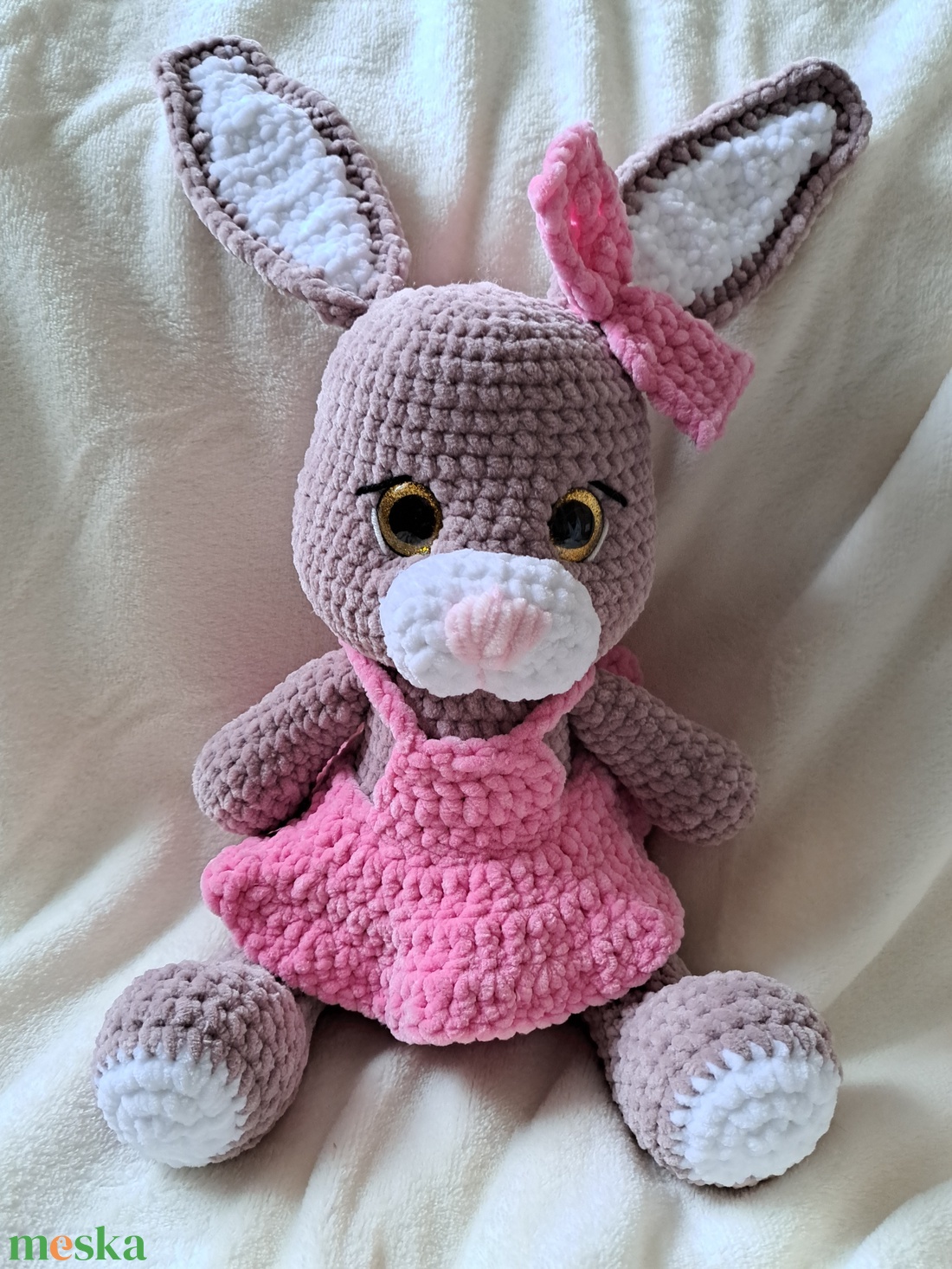 Róza nyuszilány - játék & sport - plüssállat & játékfigura - nyuszi - Meska.hu