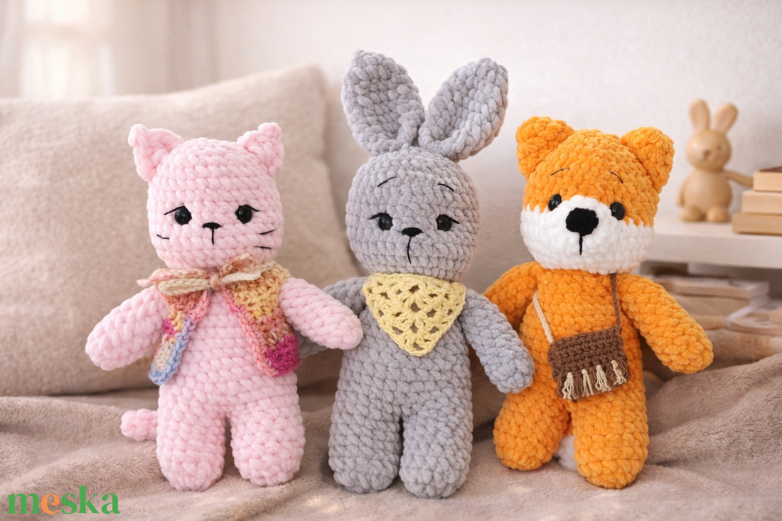 Zsiráf és maci - mintaleírás - diy (csináld magad) - szabásminta, útmutató - horgolási minta - Meska.hu