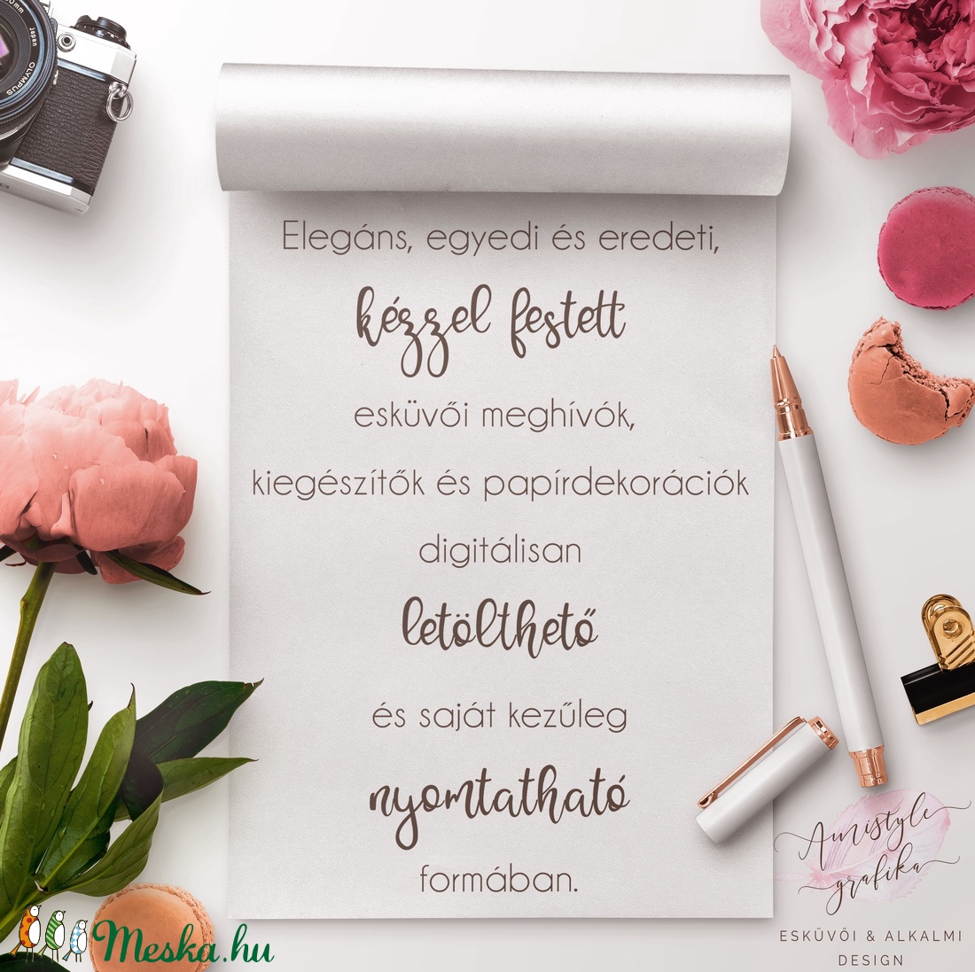 Esküvői Meghívó Készlet, Nyomtatható Vintage Virágos Esküvői Meghívó Szett, Letölthető-Digitális Meghívó Csomag -  - Meska.hu