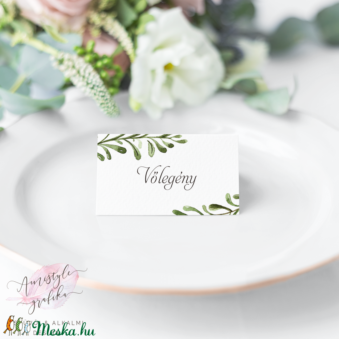 Esküvői Ültetőkártya, Greenery Esküvői Névtábla Kézzel Festett Grafikával, Esküvői Névkártya, Esküvői Ültető, Natúr -  - Meska.hu