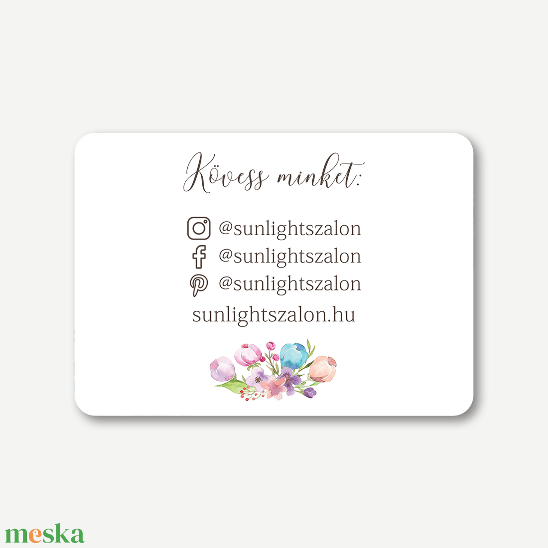 Floral ajándékutalvány A6  elegáns virágos utalvány fodrász, kozmetikus, műkörmös és szépségszalon szolgáltatásokhoz - otthon & életmód - papír, írószer - ajándékozás kellékei - képeslap, üdvözlőlap - Meska.hu