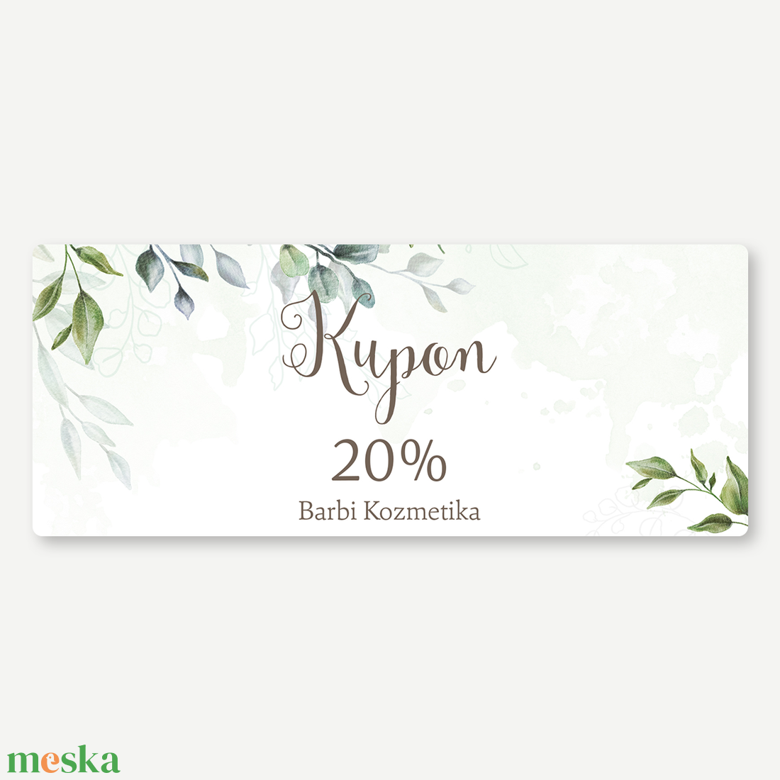 Kupon, kétoldalas, Kedvezménykártya, voucher - Greenery - Műkörmös, fodrász, kozmetikus, vállalkozónő, szolgáltató,coach - otthon & életmód - papír, írószer - névjegykártya - Meska.hu