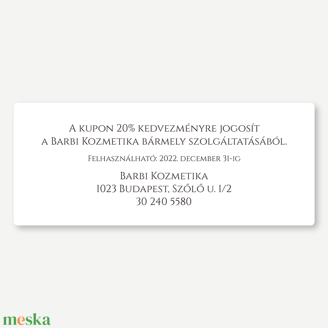 Kupon, kétoldalas, Kedvezménykártya, voucher - Pure White - Műkörmös, fodrász, kozmetikus, vállalkozónő, szolgáltató,coa - otthon & életmód - papír, írószer - névjegykártya - Meska.hu