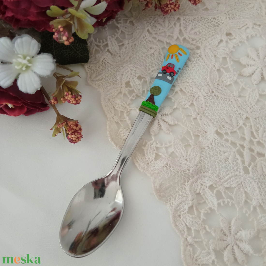 Autós kiskanál - otthon & életmód - konyhafelszerelés, tálalás - tálalás - kanál & villa - Meska.hu