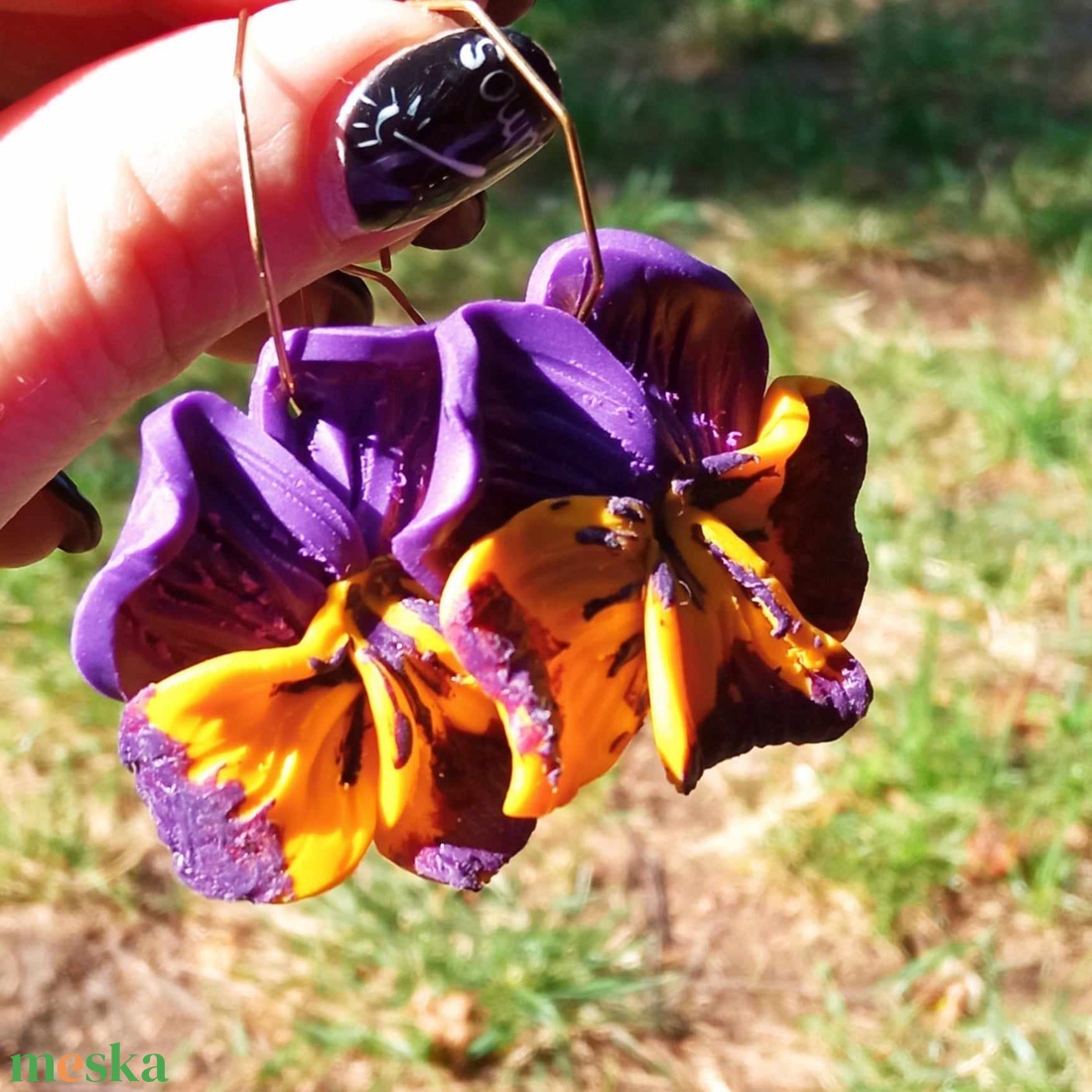 Árvácskás fülbevaló süthető gyurmából - ékszer - fülbevaló - lógó fülbevaló - Meska.hu