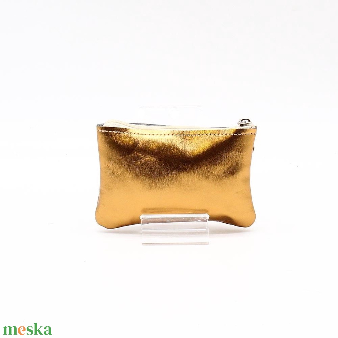 Óarany ívelt egy cipzáras swarovski köves kulcstartó D2003 - táska & tok - kulcstartó & táskadísz - kulcstartó - Meska.hu