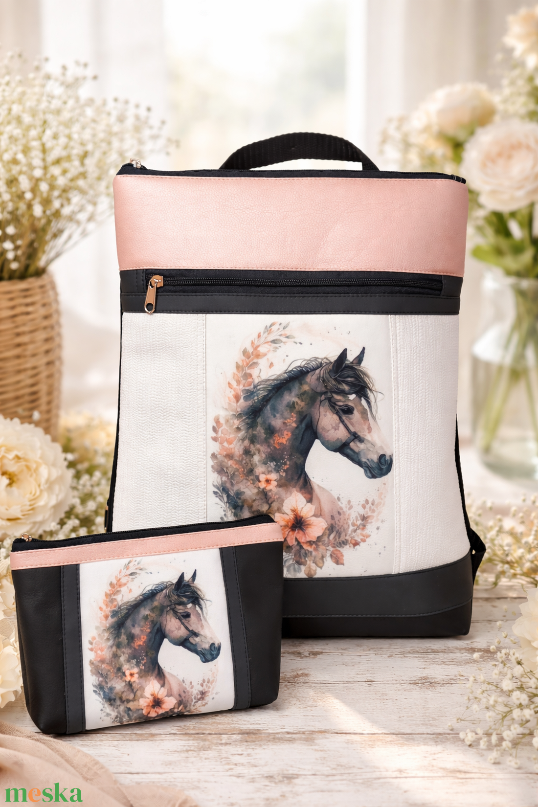  Lovas hátizsák szett - táska & tok - hátizsák - tornazsák, gymbag - Meska.hu