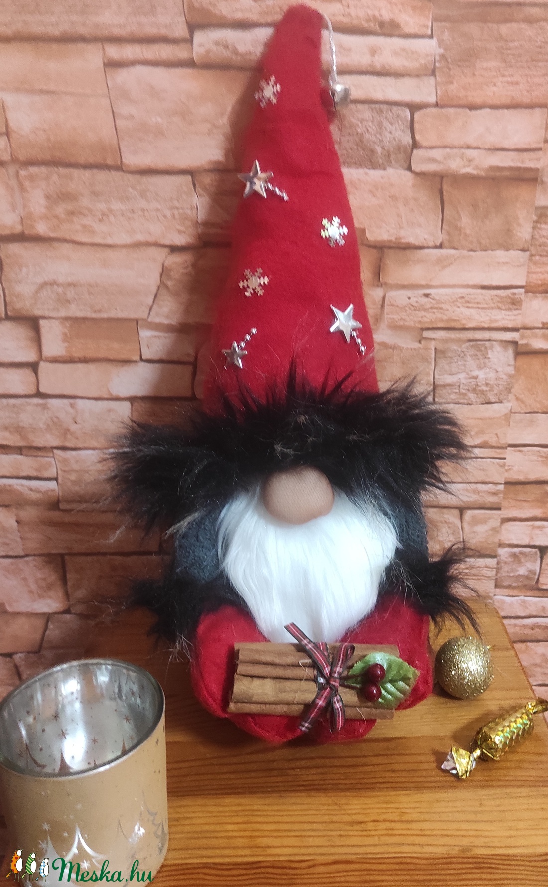 Karácsonyi manó - karácsony - mikulás - mikulás beltéri dekoráció - Meska.hu