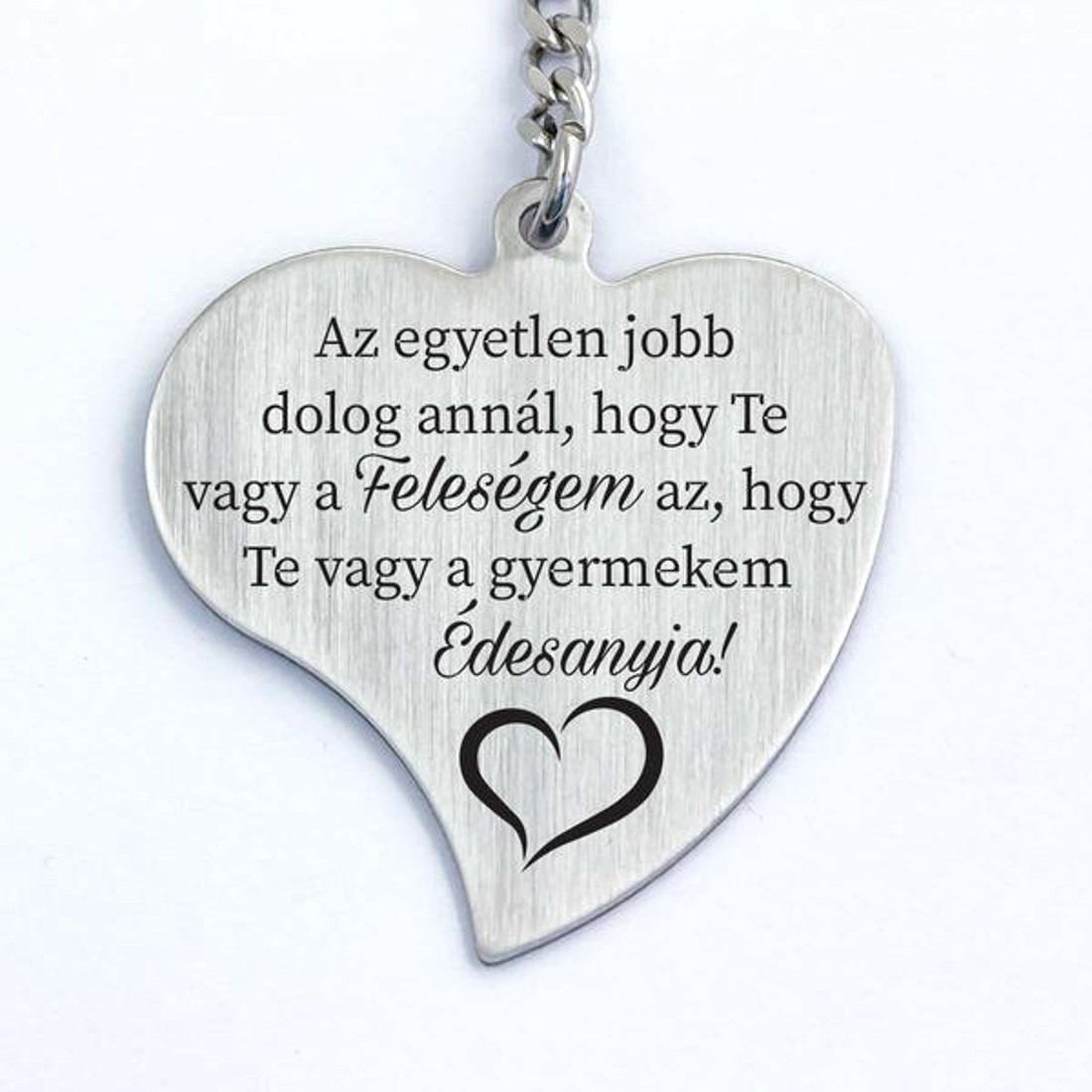 Feleségemnek Gyermekem Édesanyjának Gravírozott Szív Kulcstartó - táska & tok - kulcstartó & táskadísz - kulcstartó - Meska.hu