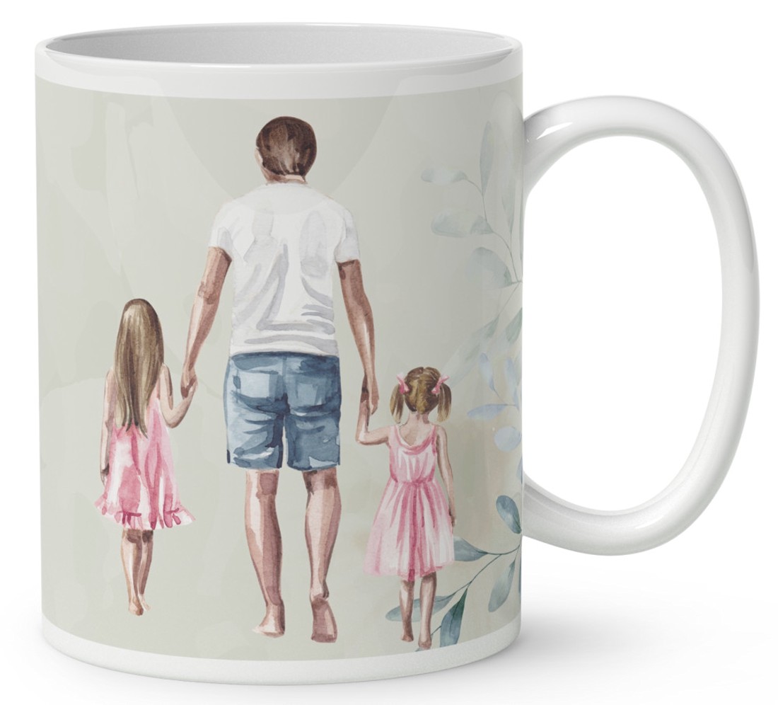 Kérd a neveddel - Apa és és a kicsi lányok mintás bögre - otthon & életmód - konyhafelszerelés, tálalás - tálalás - bögre & csésze - Meska.hu