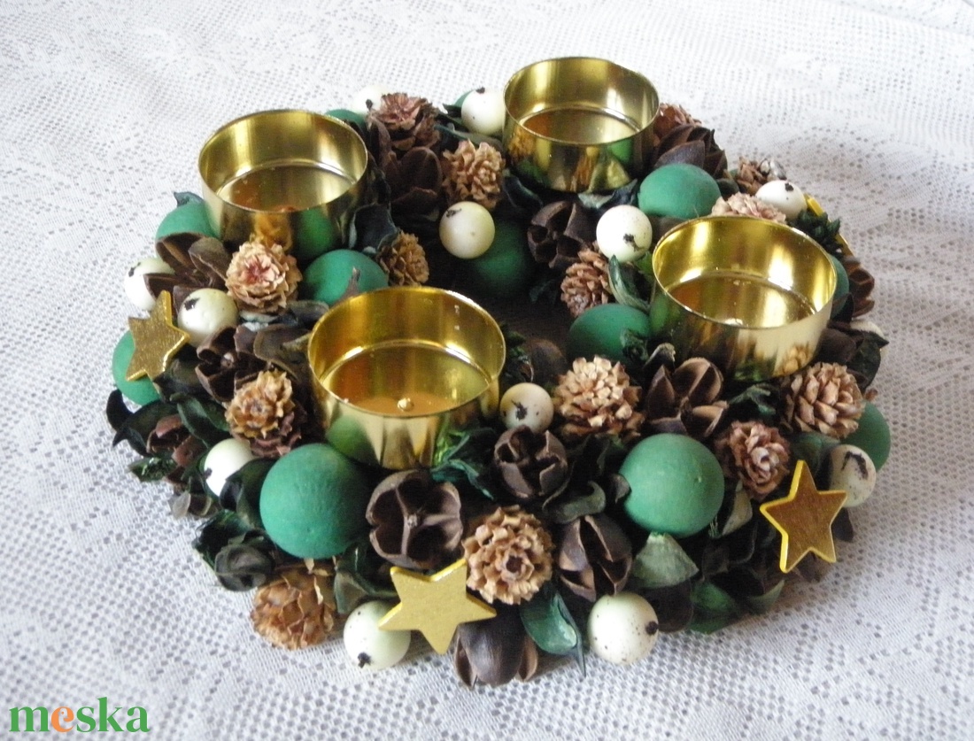 Adventi koszorú mécsessel - - Meska.hu Adventi koszorú mécsessel - - Meska.hu