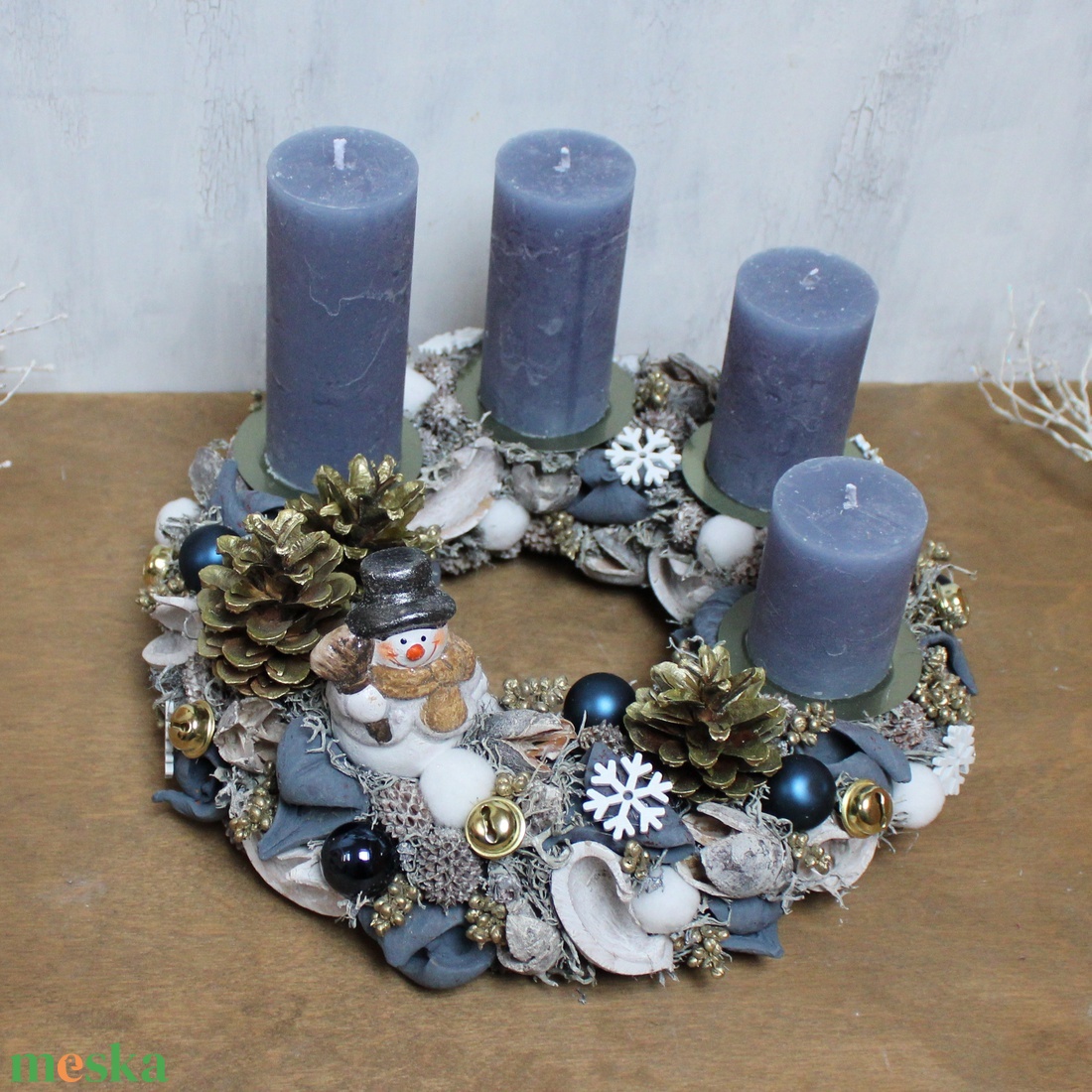 Adventi koszorú (kék-arany-fehér) - karácsony - adventi díszek - adventi koszorú - Meska.hu Adventi koszorú (kék-arany-fehér) - karácsony - adventi díszek - adventi koszorú - Meska.hu