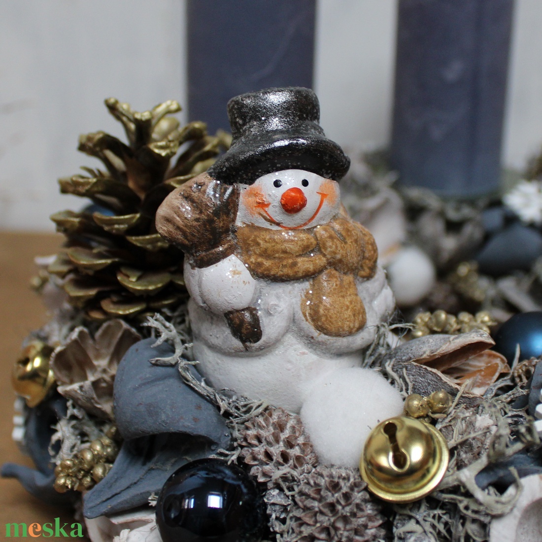 Adventi koszorú (kék-arany-fehér) - karácsony - adventi díszek - adventi koszorú - Meska.hu Adventi koszorú (kék-arany-fehér) - karácsony - adventi díszek - adventi koszorú - Meska.hu