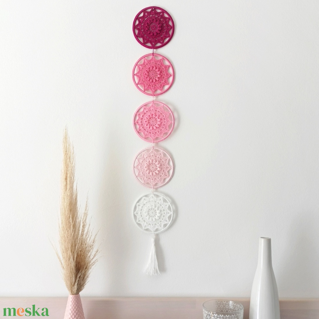 Rózsaszín horgolt mandala falidísz - otthon & életmód - dekoráció - ajtó- és ablak dekoráció - ablakdísz - Meska.hu Rózsaszín horgolt mandala falidísz - otthon & életmód - dekoráció - ajtó- és ablak dekoráció - ablakdísz - Meska.hu
