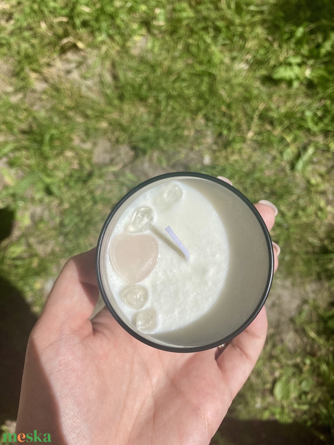 GYERTYA ÁSVÁNYOKKAL  - otthon & életmód - gyertya, illat, aroma - gyertya - Meska.hu