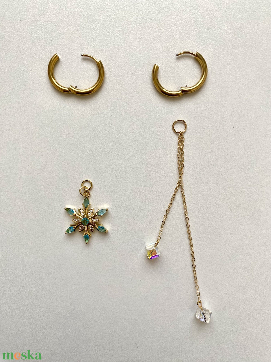 Aszimmetrikus fülbevaló - ékszer - fülbevaló - lógó fülbevaló - Meska.hu