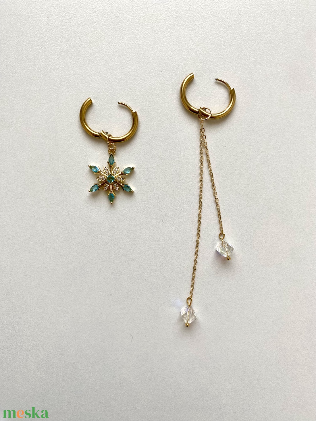 Aszimmetrikus fülbevaló - ékszer - fülbevaló - lógó fülbevaló - Meska.hu