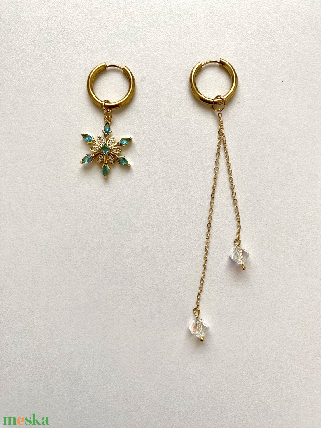 Aszimmetrikus fülbevaló - ékszer - fülbevaló - lógó fülbevaló - Meska.hu