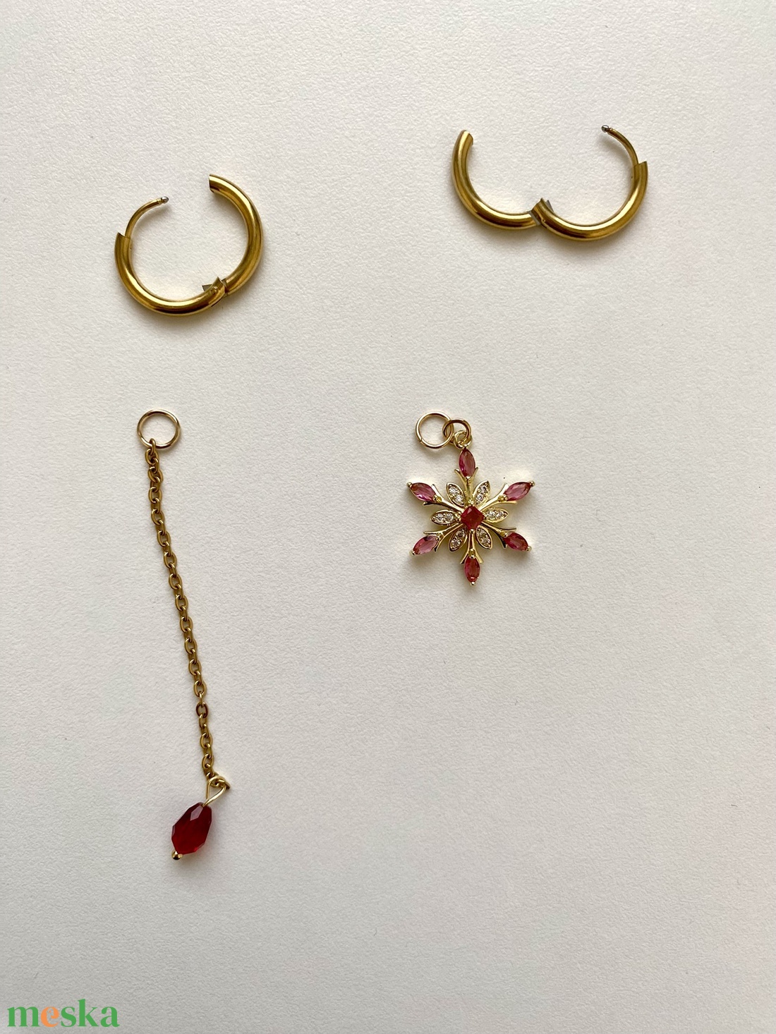 Aszimmetrikus fülbevaló - ékszer - fülbevaló - lógó fülbevaló - Meska.hu