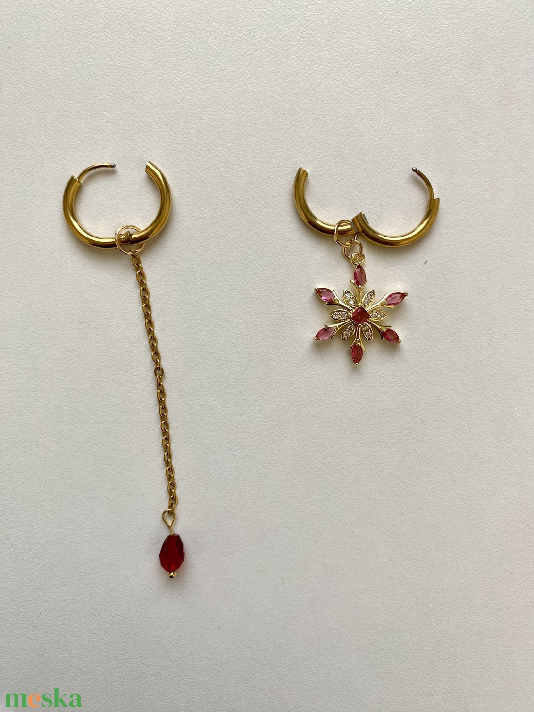 Aszimmetrikus fülbevaló - ékszer - fülbevaló - lógó fülbevaló - Meska.hu