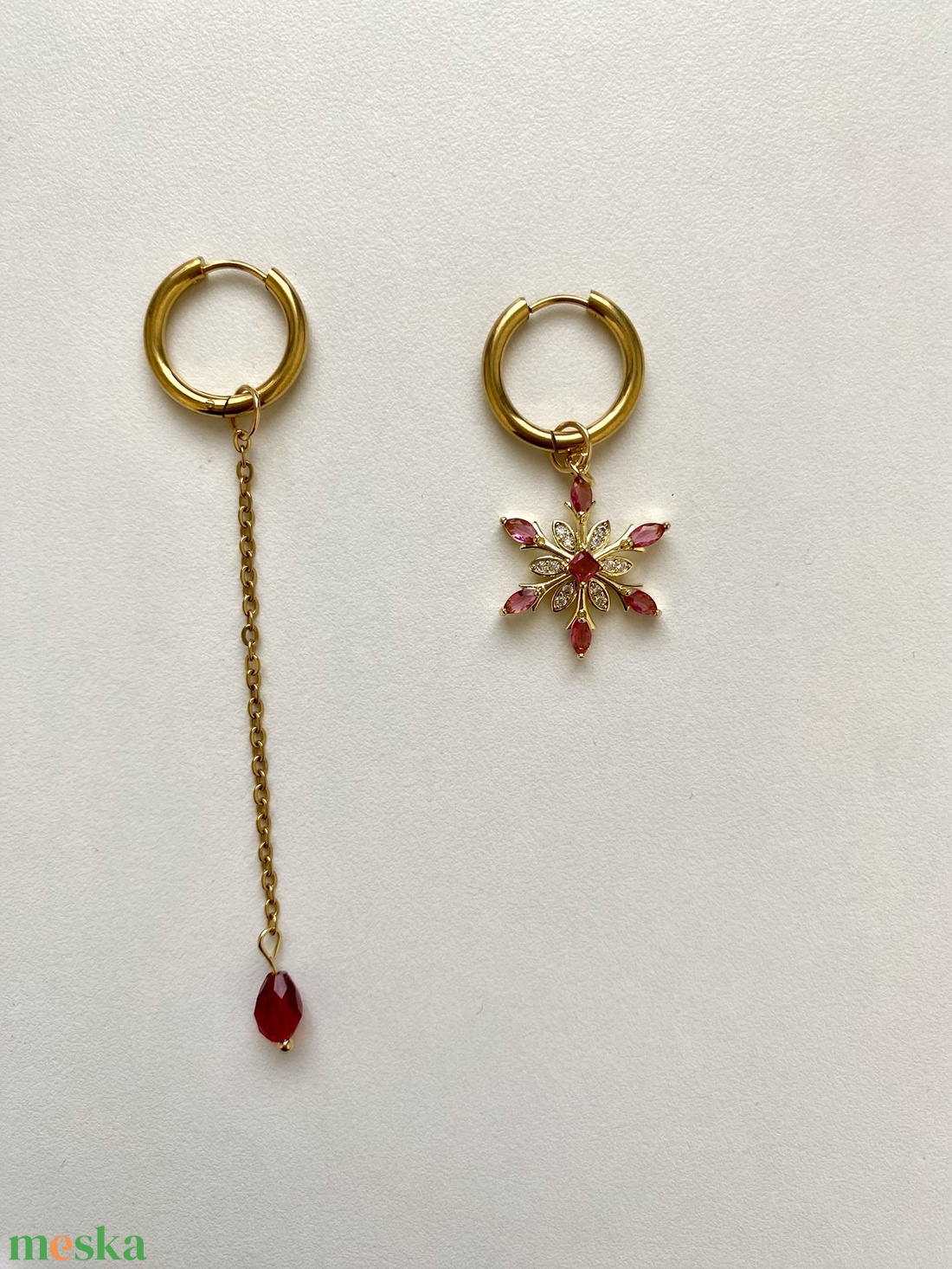 Aszimmetrikus fülbevaló - ékszer - fülbevaló - lógó fülbevaló - Meska.hu