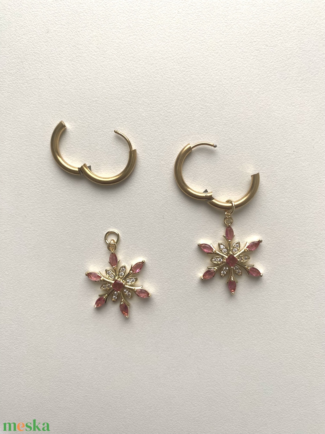 Hópehely fülbevaló - ékszer - fülbevaló - lógó fülbevaló - Meska.hu