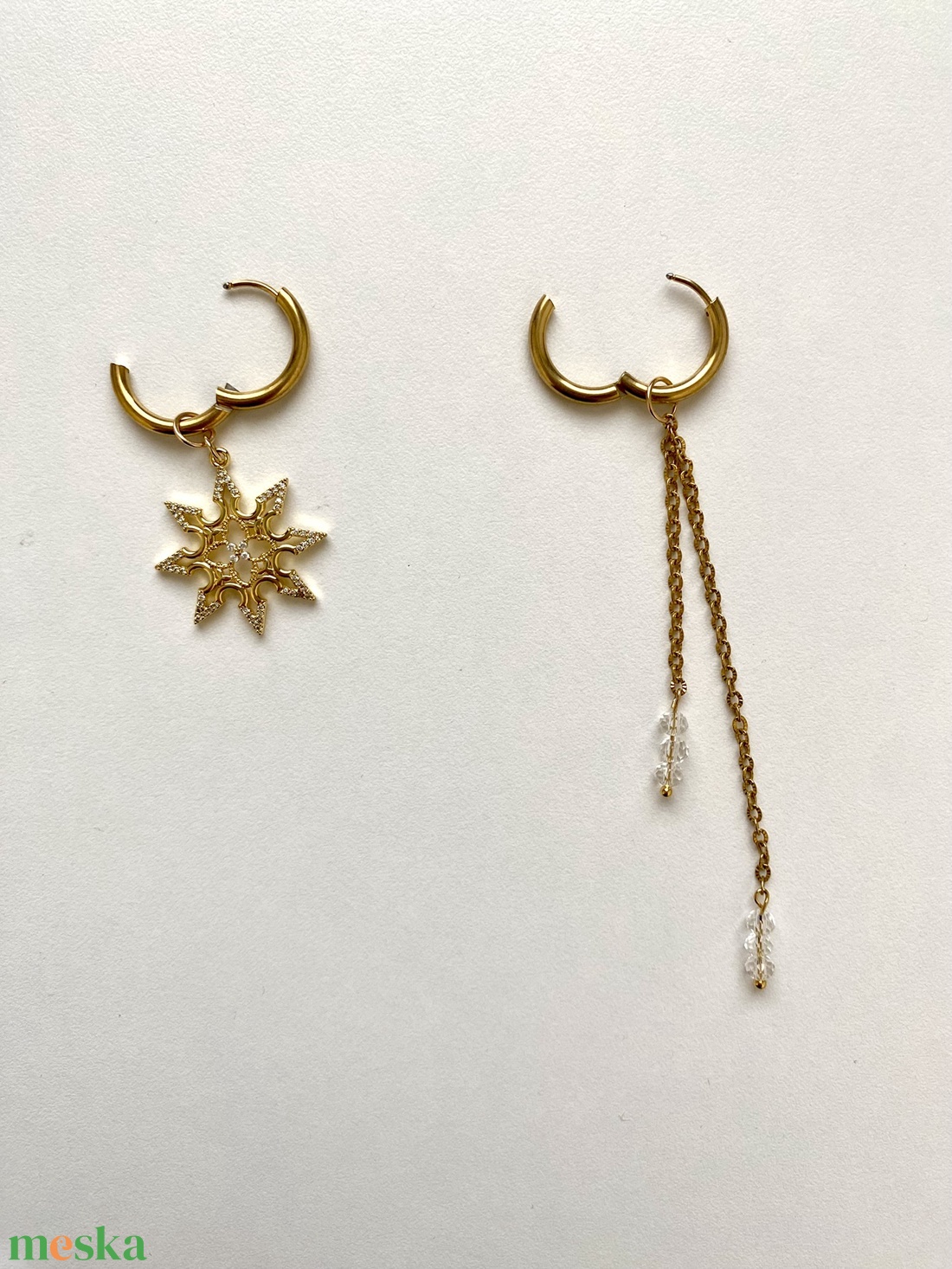 Aszimmetrikus fülbevaló - ékszer - fülbevaló - lógó fülbevaló - Meska.hu