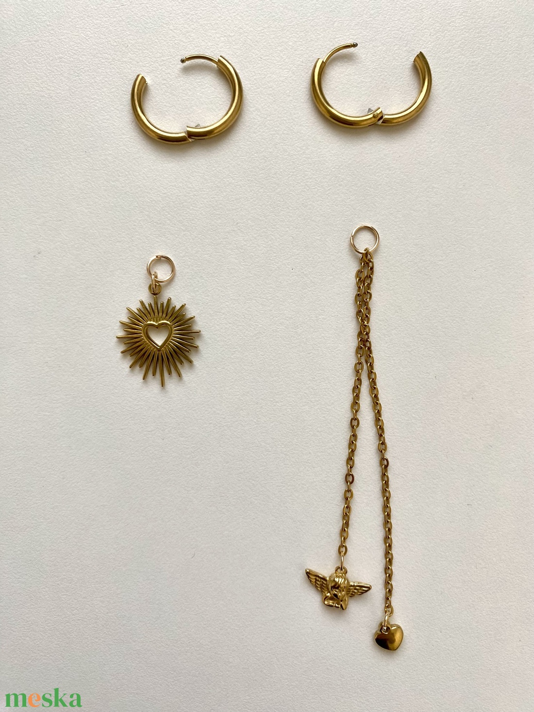 Aszimmetrikus fülbevaló - ékszer - fülbevaló - lógó fülbevaló - Meska.hu