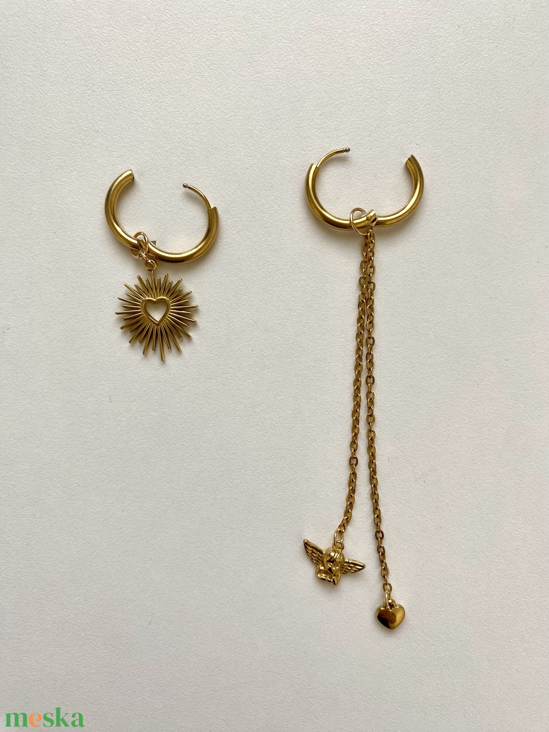 Aszimmetrikus fülbevaló - ékszer - fülbevaló - lógó fülbevaló - Meska.hu
