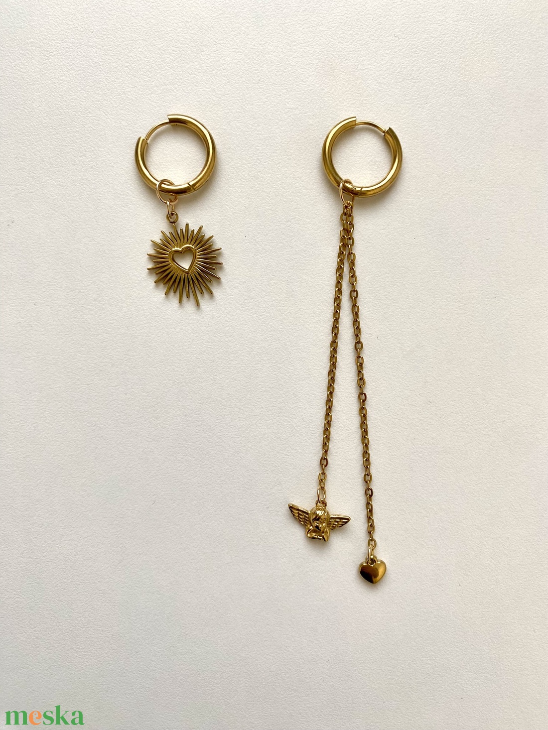 Aszimmetrikus fülbevaló - ékszer - fülbevaló - lógó fülbevaló - Meska.hu