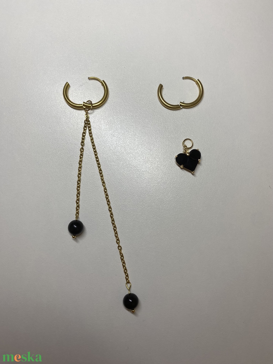 Aszimmetrikus fülbevaló - ékszer - fülbevaló - lógó fülbevaló - Meska.hu
