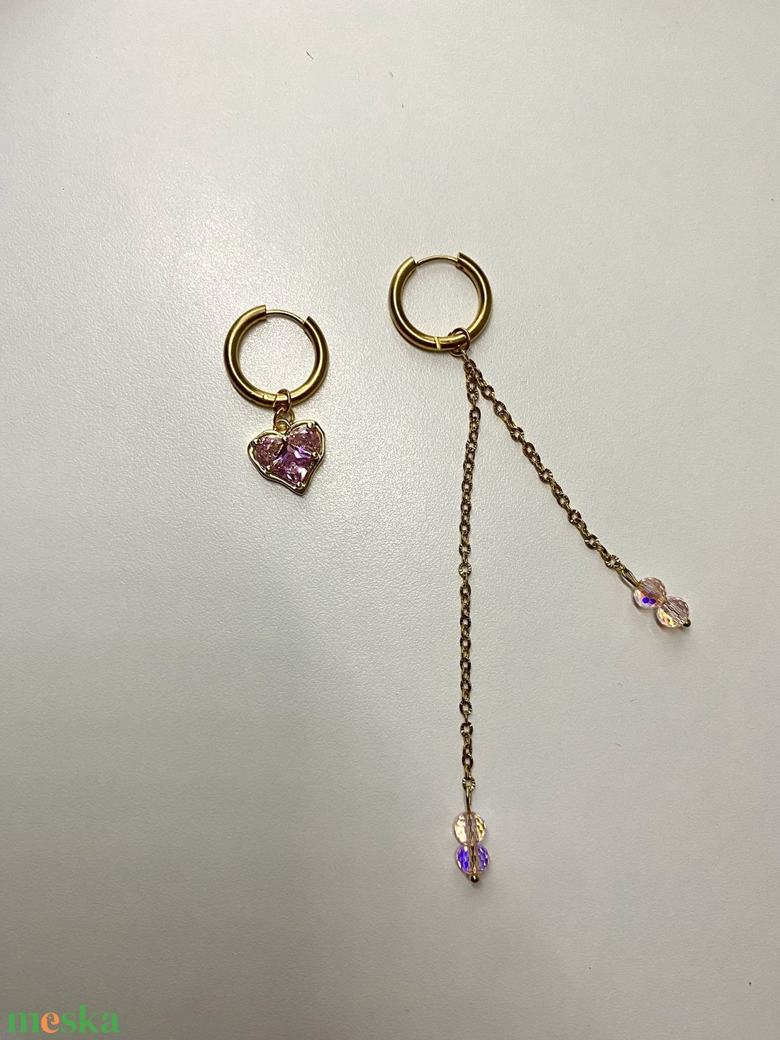 Aszimmetrikus fülbevaló - ékszer - fülbevaló - lógó fülbevaló - Meska.hu