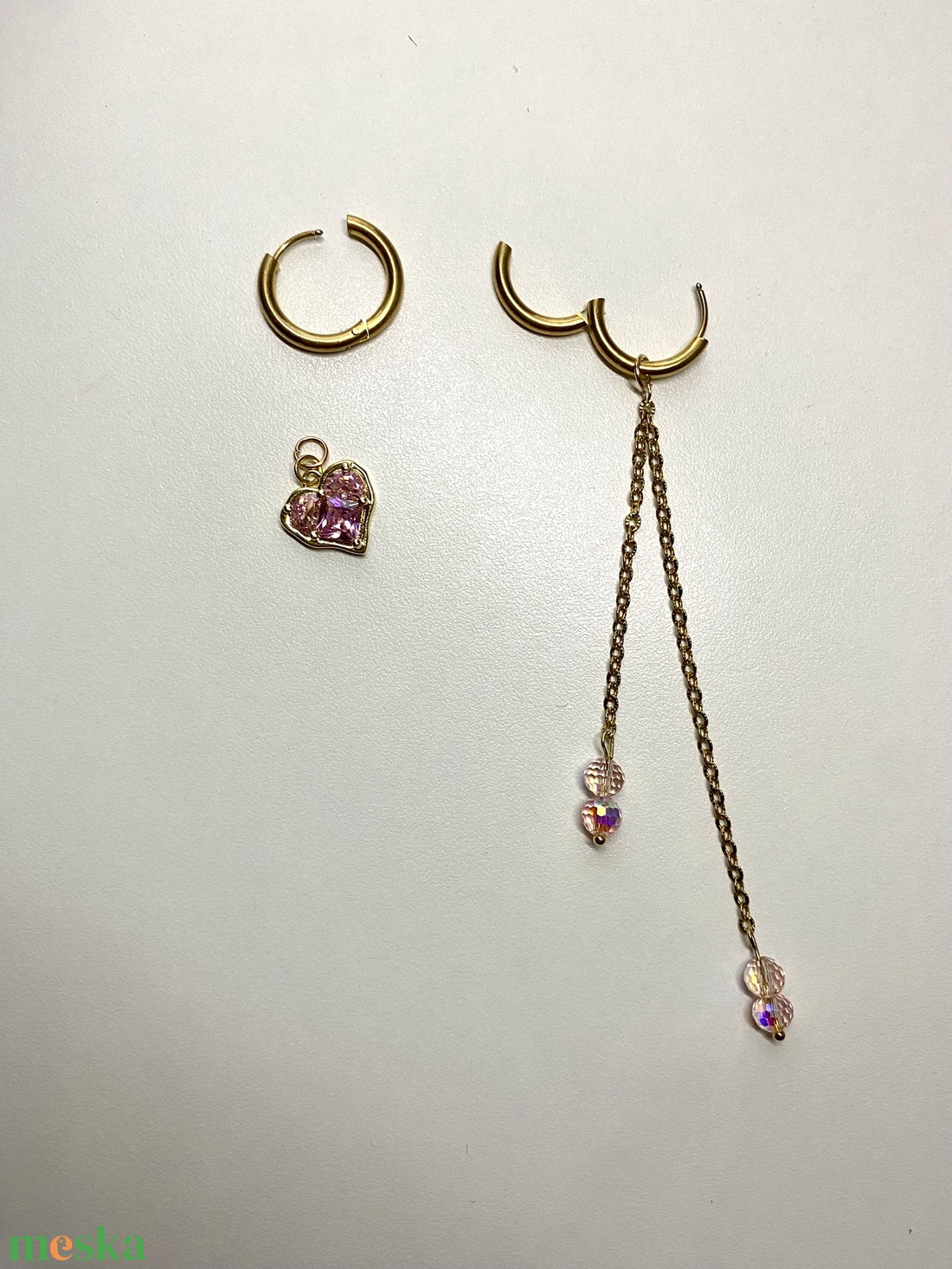 Aszimmetrikus fülbevaló - ékszer - fülbevaló - lógó fülbevaló - Meska.hu