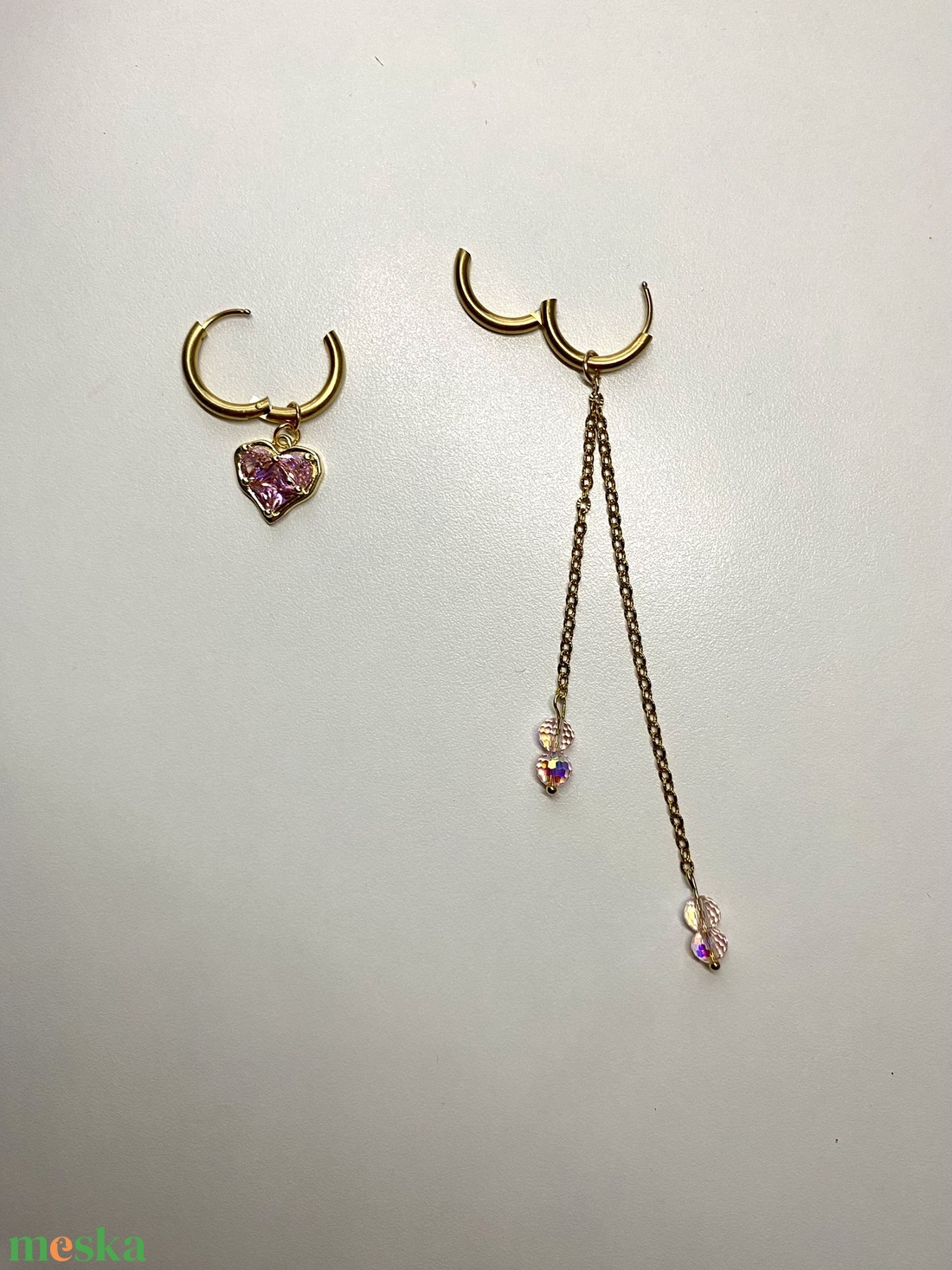 Aszimmetrikus fülbevaló - ékszer - fülbevaló - lógó fülbevaló - Meska.hu